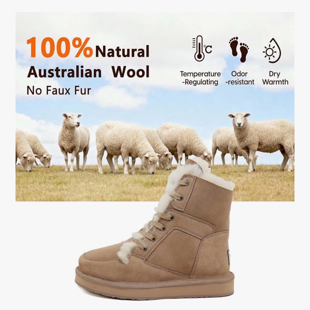 Mel&Syd 100% Australian Sheepskin Boots Chestnut Size 8#